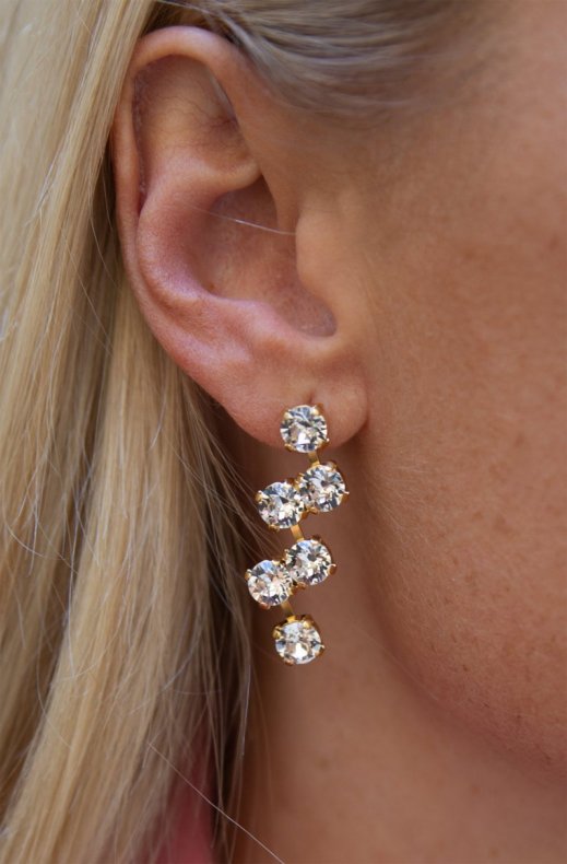 Caroline Svedbom - Fiona Earrings - Gold Crystal