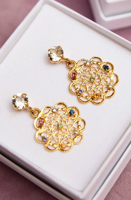 Caroline Svedbom - Florence Earring - Gold Rainbow Combo