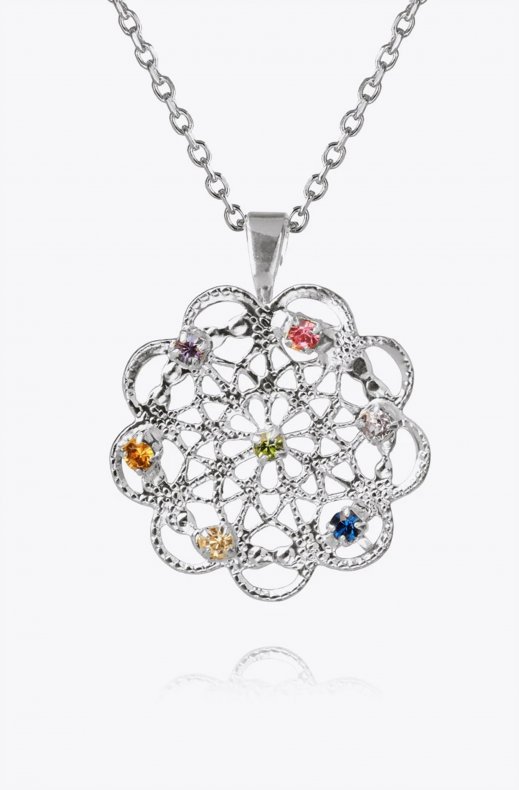 Caroline Svedbom - Florence Necklace - Rhodium Rainbow Combo