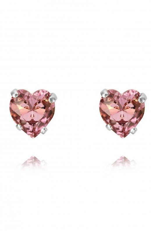 CAROLINE SVEDBOM - HEART STUD EARRING RHODIUM LIGHT AMETHYST