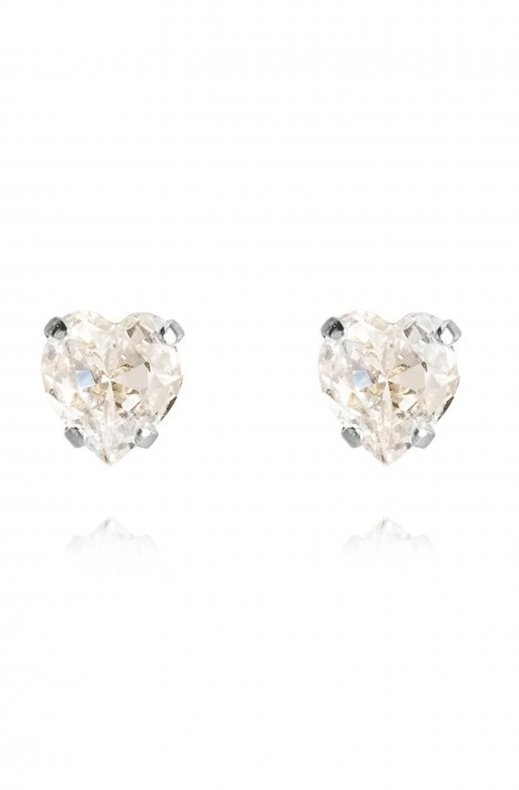 Caroline Svedbom - heart studs rhodium crystal