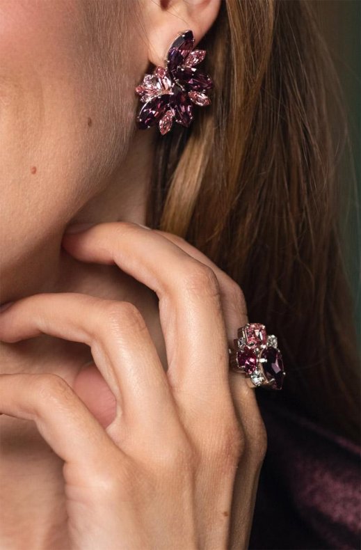 Caroline Svedbom - Iris Earcuff - Rhodium Iris Combo