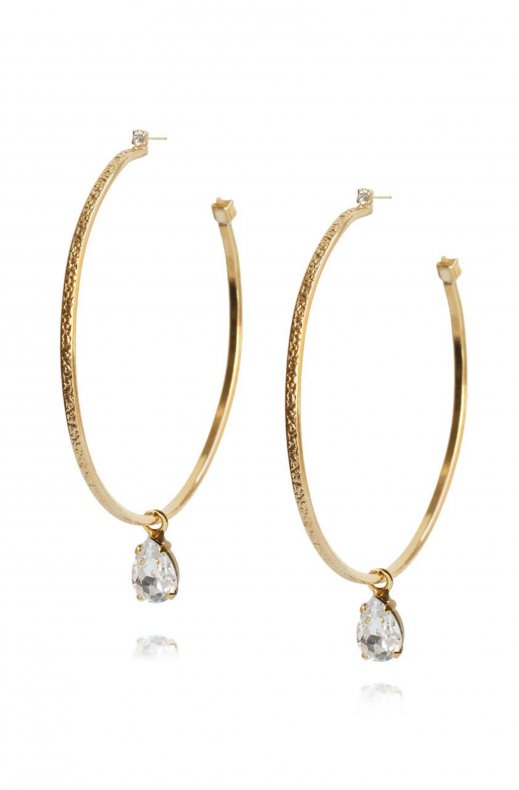 CAROLINE SVEDBOM - LOOP DROP EARRING GOLD CRYSTAL