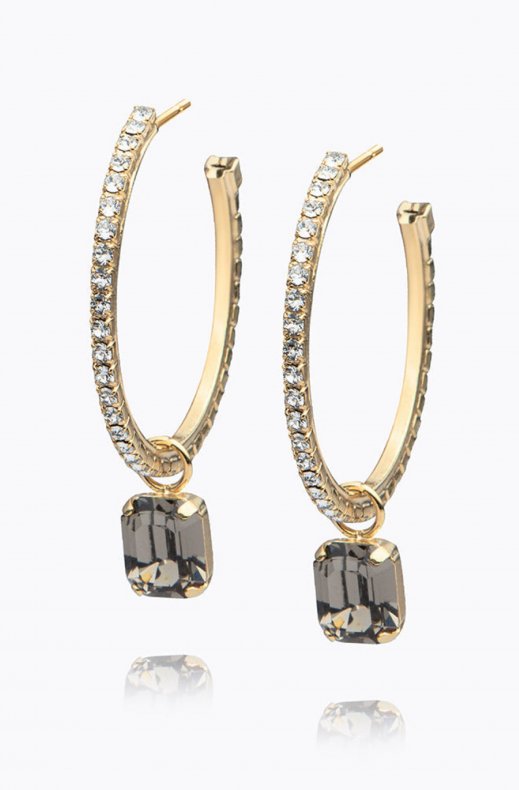 Caroline Svedbom - Lydia Loop Earring - Gold Black Diamond