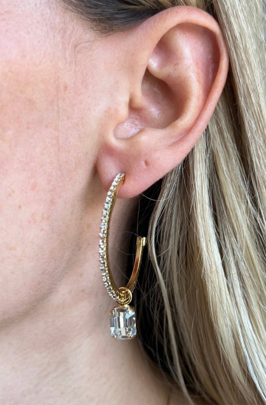 Caroline Svedbom - Lydia Loop Earring - Gold Crystal