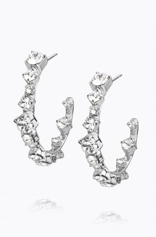 Caroline Svedbom - Mini Antonia Loop Earring - Rhodium Crystal