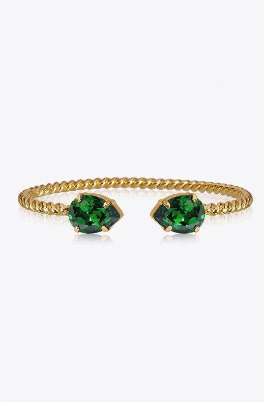 Caroline Svedbom - Mini Drop Bracelet Gold Dark Moss Green
