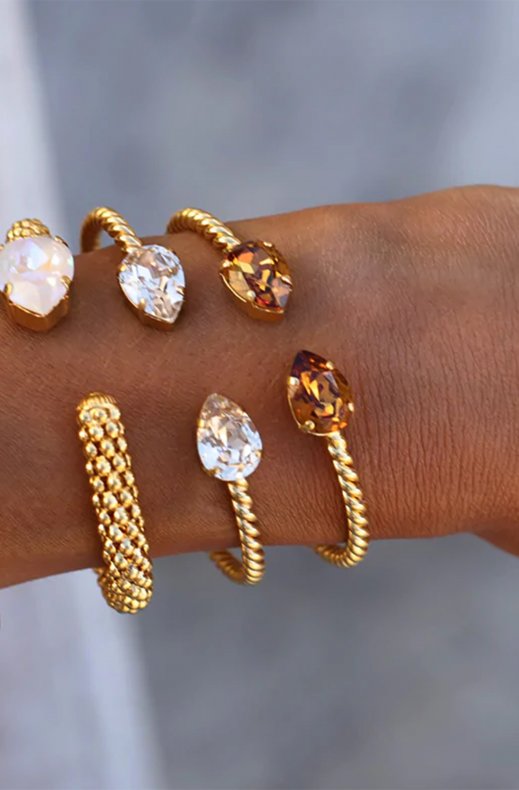 Caroline Svedbom - Mini drop Bracelet - Gold Light Amber