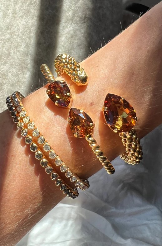 Caroline Svedbom - Mini drop Bracelet - Gold Light Amber
