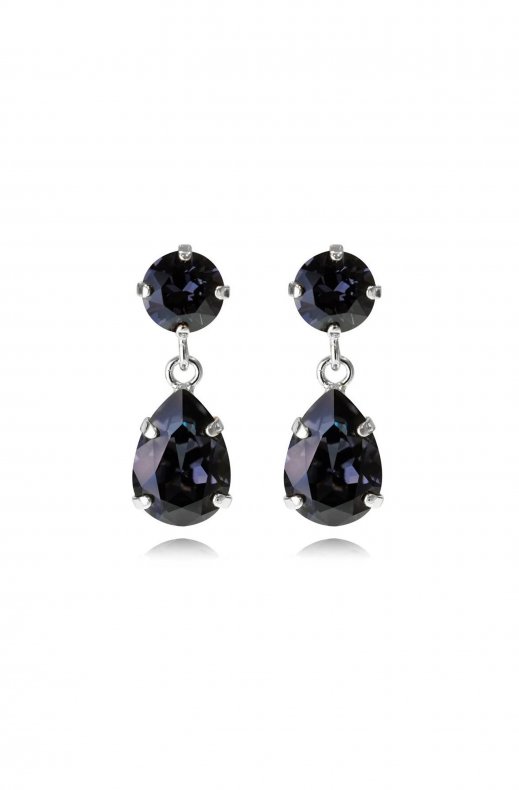 Caroline Svedbom - Mini Drop Earrings - Rhodium Graphite