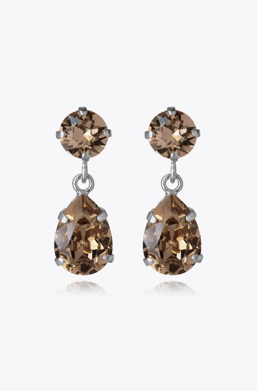 Caroline Svedbom - Mini Drop Earrings - Rhodium Greige