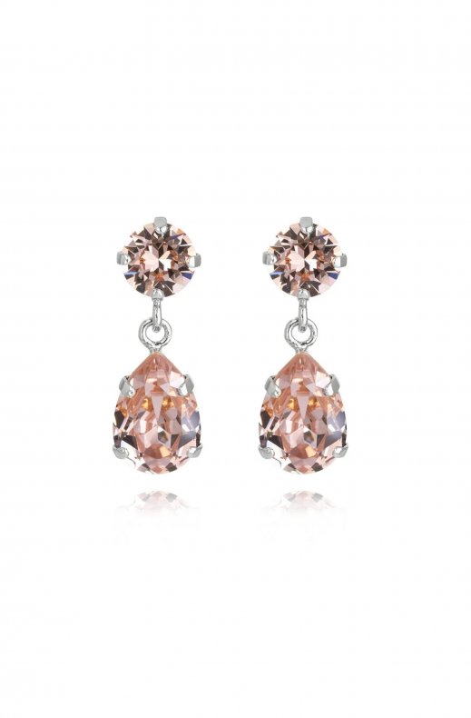 Caroline Svedbom - Mini Drop Earrings - Rhodium Vintage Rose