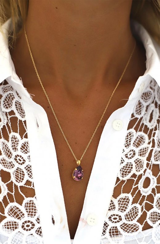 Caroline Svedbom - Mini Drop Necklace - Gold Iris