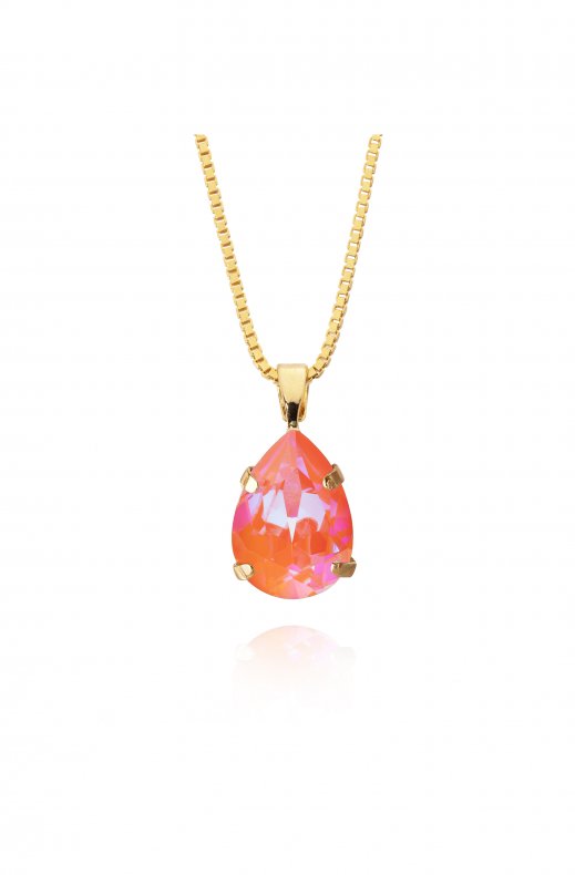 Caroline Svedbom - Mini Drop Necklace - Gold Orange Glow Delite