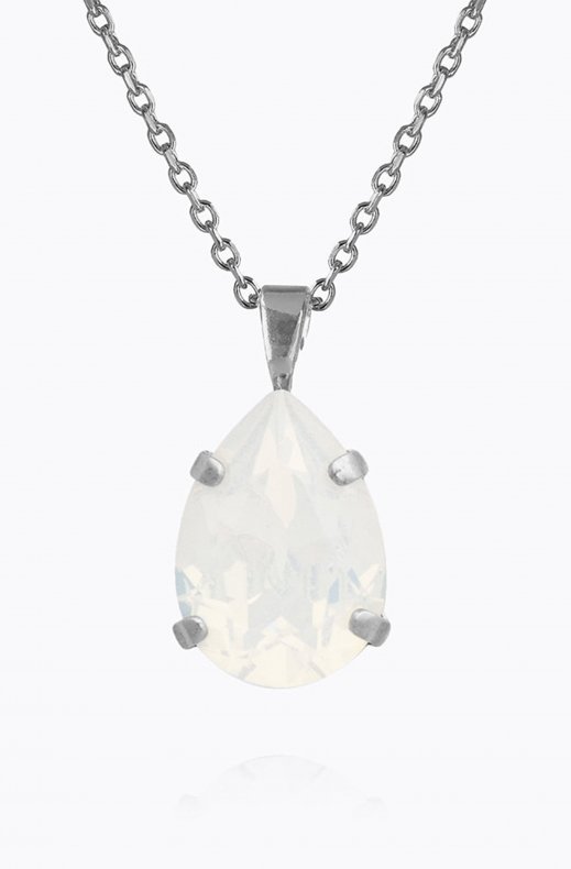 Caroline Svedbom - Mini Drop Necklace - White Opal Rhodium