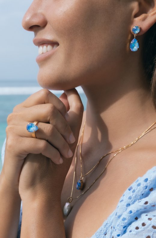 Caroline Svedbom - Mini Drop Necklace Ocean Blue Delite