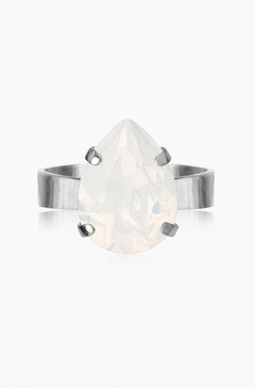 Caroline Svedbom - Mini Drop Ring - White Opal Rhodium