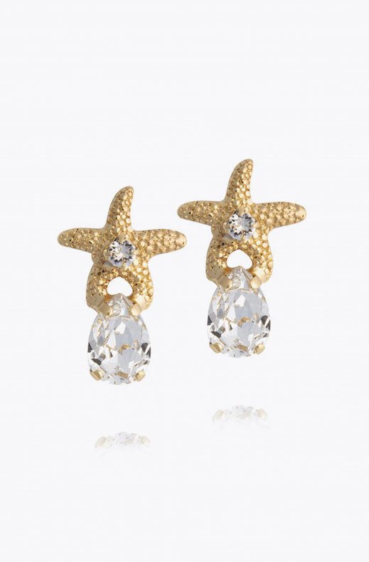 Caroline Svedbom - Mini Sea Star Earrings - Gold Crystal