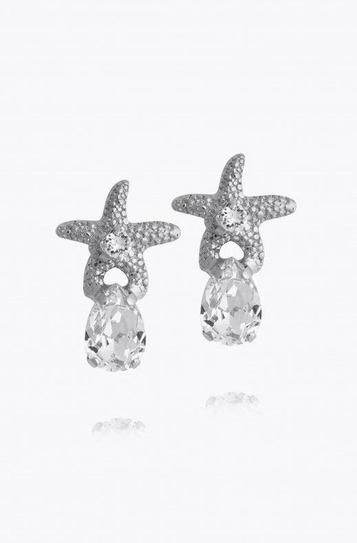 Caroline Svedbom - Mini Sea Star Earrings - Rhodium Crystal