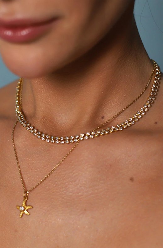Caroline Svedbom - Miro Necklace - Rhodium Crystal