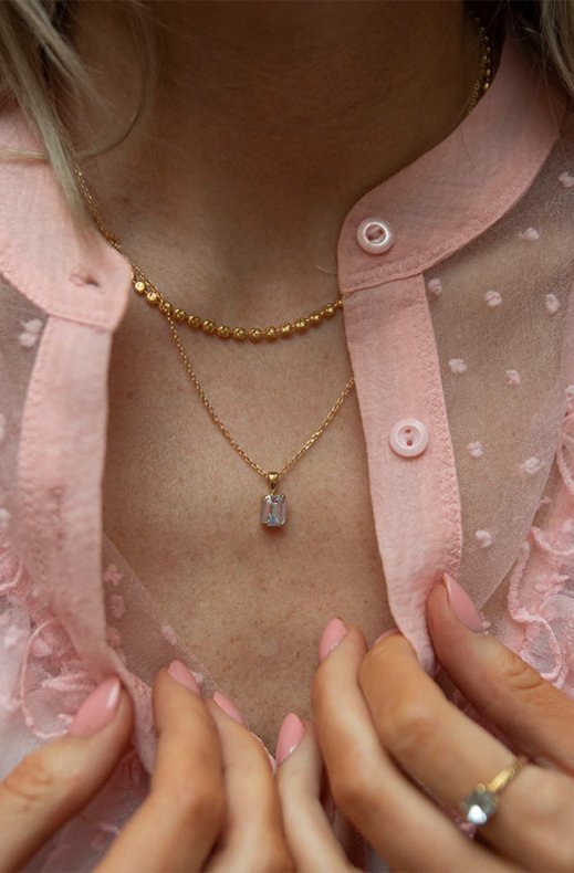Caroline Svedbom - Naya Necklace - Gold Light Sapphire