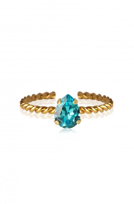 CAROLINE SVEDBOM - NIKI RING GOLD LIGHT TURQUOISE