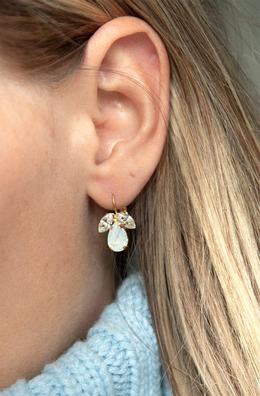 Caroline Svedbom - Petite Timo Earring - Gold White Opal