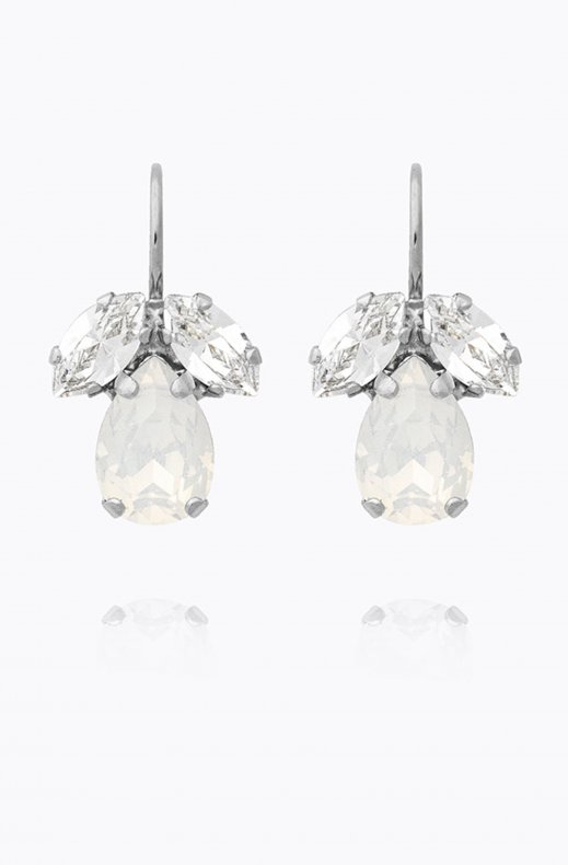 Caroline Svedbom - Petite Timo Earring - Rhodium White Opal