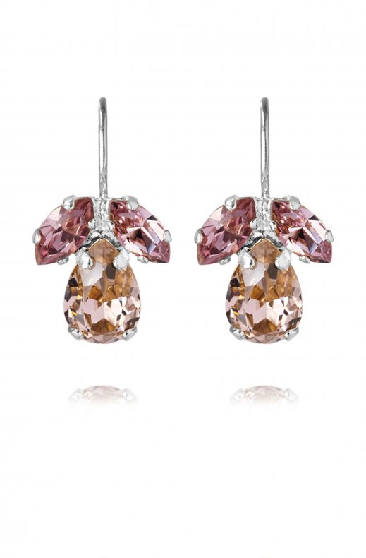 Caroline Svedbom - Petite Timo Earring - Rhodium Vintage Rose / Light Amethyst