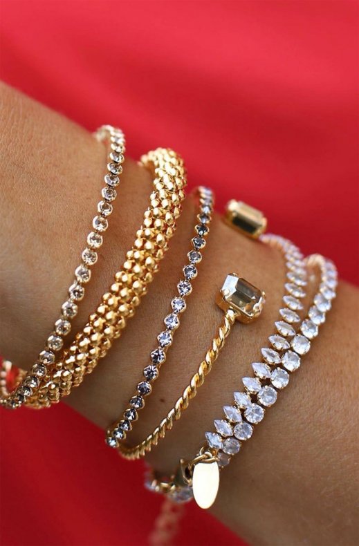 Caroline Svedbom - Siri Bangle - Gold Crystal