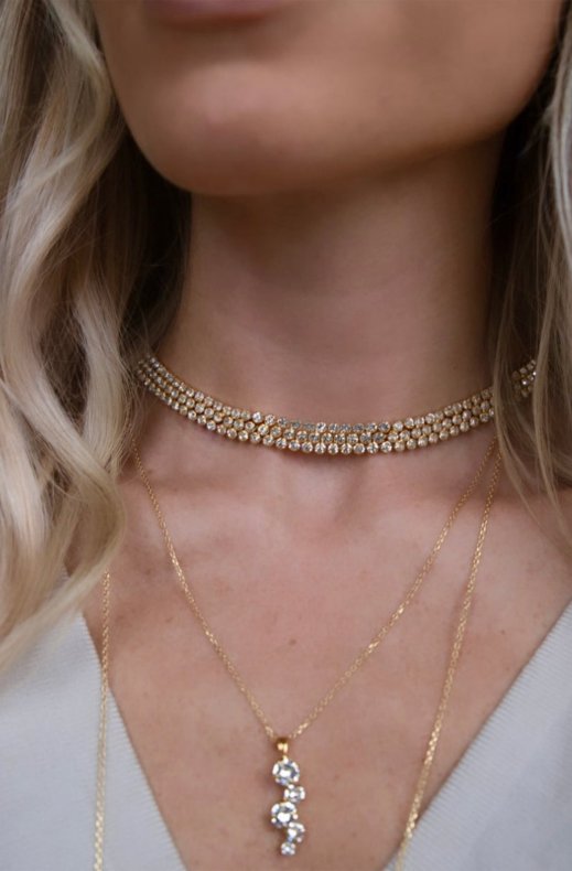 Caroline Svedbom - Siri Choker - Gold Crystal