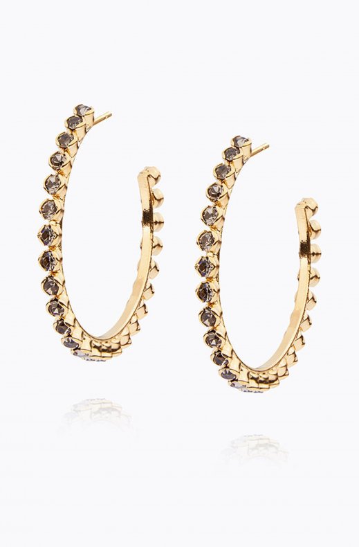 Caroline Svedbom - Siri Large Loop Earring - Gold Black Diamond