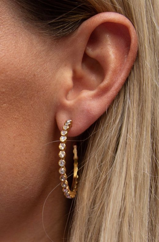 Caroline Svedbom - Siri Large Loop Earring - Gold Crystal
