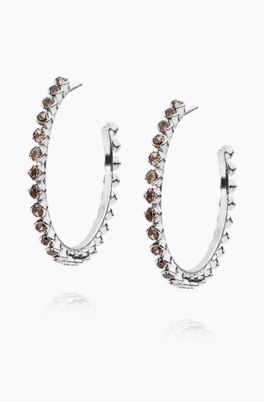 Caroline Svedbom - Siri Large Loop Earring - Rhodium Black Diamond