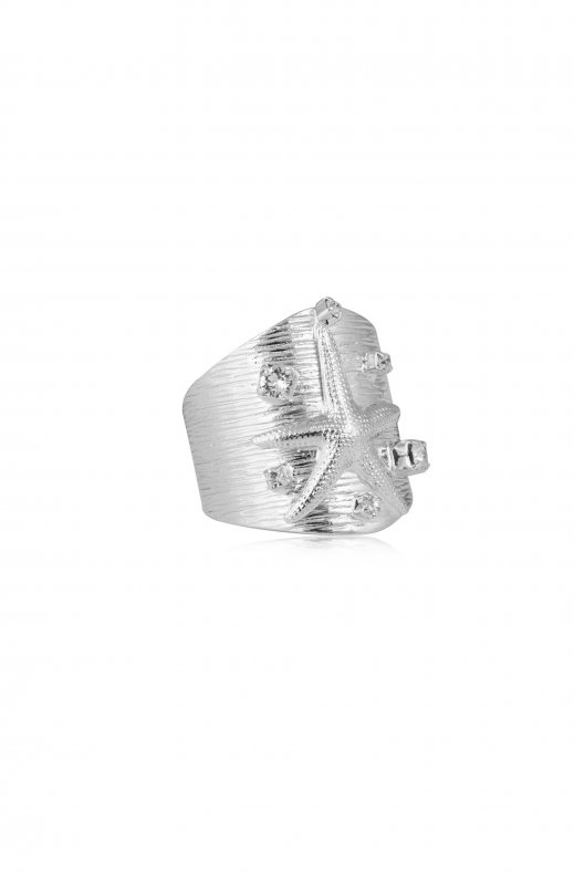 CAROLINE SVEDBOM - STARFISH RING RHODIUM CRYSTAL