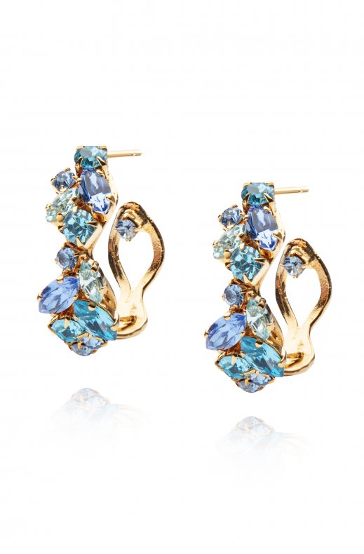 Caroline Svedbom - Stella Loop Earring - Gold Blue Combo