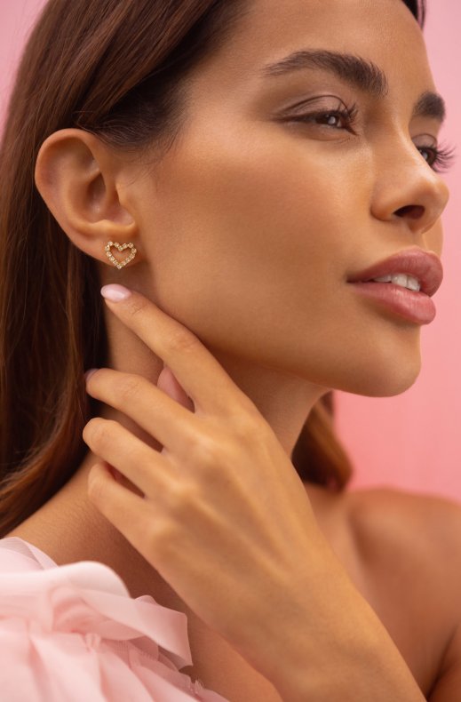 Caroline Svedbom - Sweetheart Earring Gold Crystal