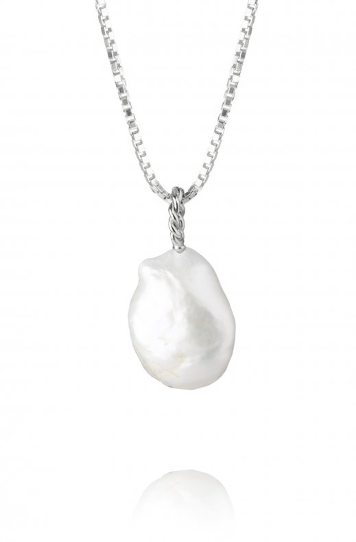 Caroline Svedbom - Thea Necklace Rhodium Pearl