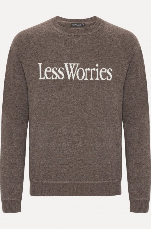 Less Worries - Cashmere Blend Logo Sweater - Nougat