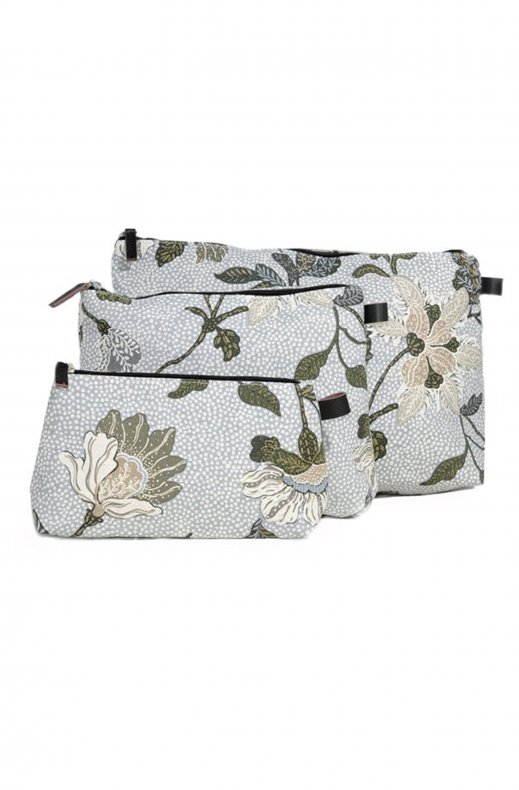 Ceannis -Cosmetic Bag Small - White Flower Linnen