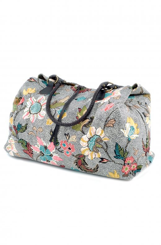 Ceannis - Weekend bag grey flower linen