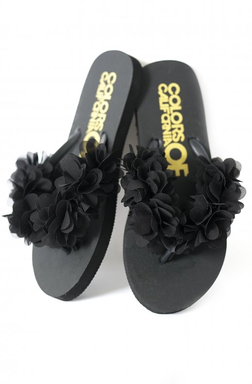 Colors of California - Eva Flip Flop Flower - Black