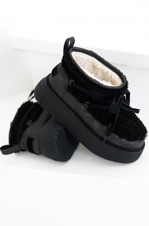 Colors of California - Furry Boot Sneaker Sole Black BLAST05