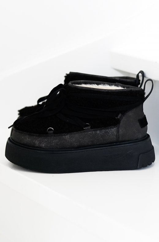 Colors of California - Furry Boot Sneaker Sole Black BLAST05