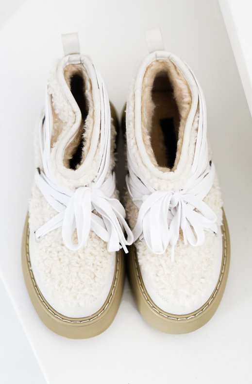 Colors of California - Furry Boot Sneaker Sole White BLAST05