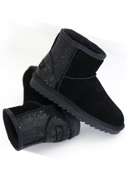 Colors of California - Winter Boot in Suede with Hotfix at back - Black