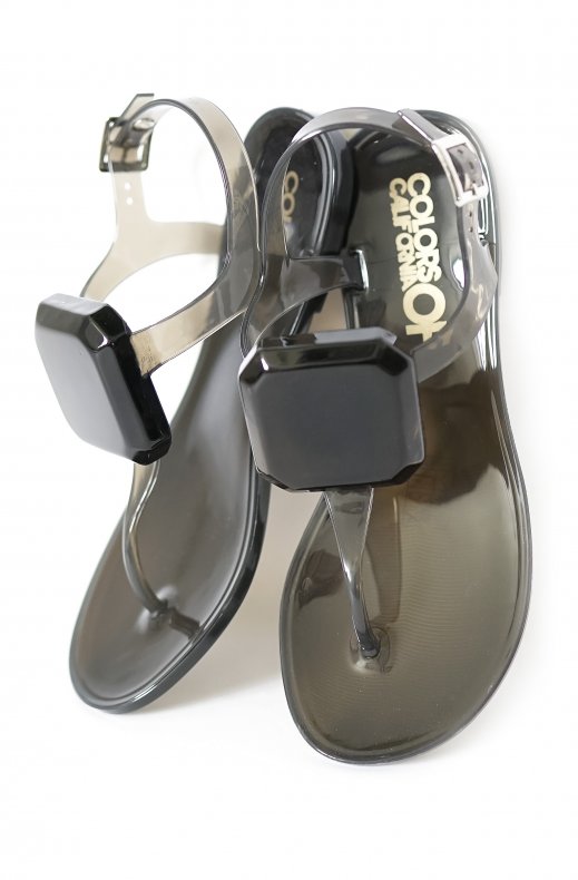 Colors of California - Jelly Flip Flop Sandal Stone - Black