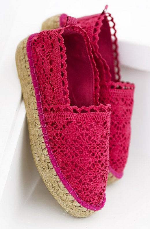 Colors of California - Macrame Espadrilles espa02 - Fuxia