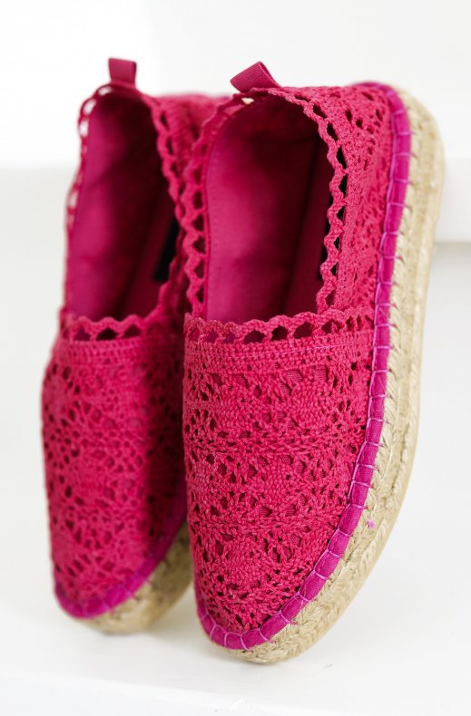 Colors of California - Macrame Espadrilles espa02 - Fuxia