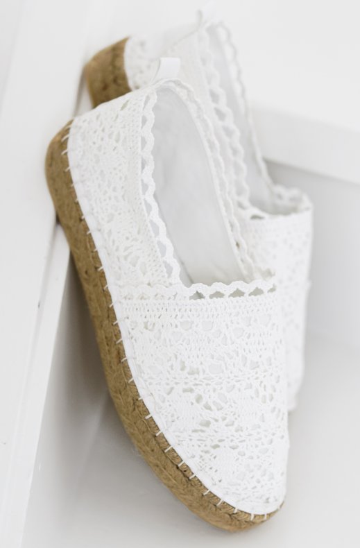 Colors of California - Macrame Espadrilles espa02 - White